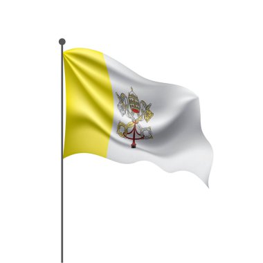 Vatikan bayrağı, beyaz arka planda vektör illüstrasyonu