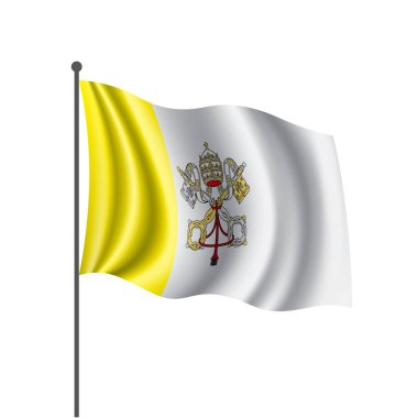 Vatikan bayrağı, beyaz arka planda vektör illüstrasyonu