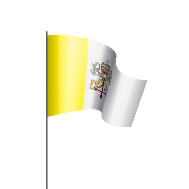 Vatikan bayrağı, beyaz arka planda vektör illüstrasyonu