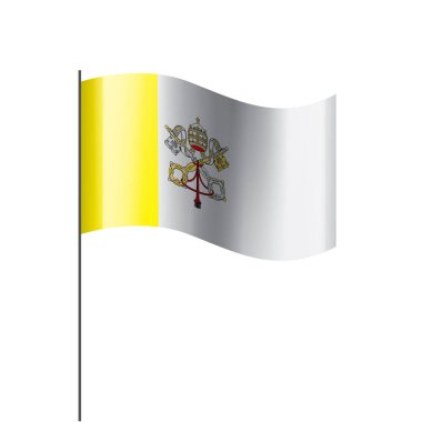 Vatikan bayrağı, beyaz arka planda vektör illüstrasyonu