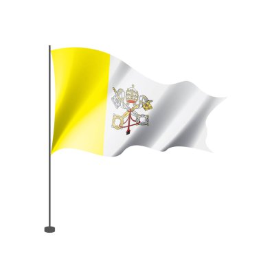 Vatikan bayrağı, beyaz arka planda vektör illüstrasyonu