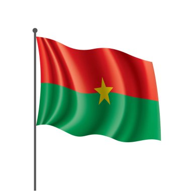 Burkina Faso bayrağı, beyaz arkaplanda vektör illüstrasyonu