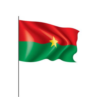 Burkina Faso bayrağı, beyaz arkaplanda vektör illüstrasyonu