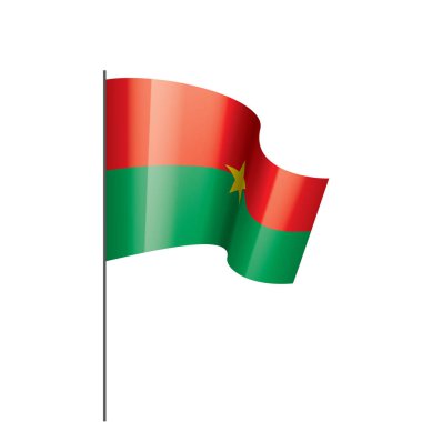 Burkina Faso bayrağı, beyaz arkaplanda vektör illüstrasyonu
