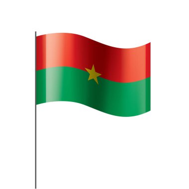 Burkina Faso bayrağı, beyaz arkaplanda vektör illüstrasyonu