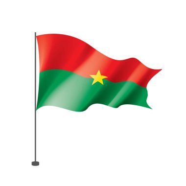 Burkina Faso bayrağı, beyaz arkaplanda vektör illüstrasyonu