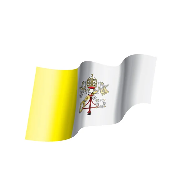 Bendera Vatikan, ilustrasi vektor pada latar belakang putih - Stok Vektor