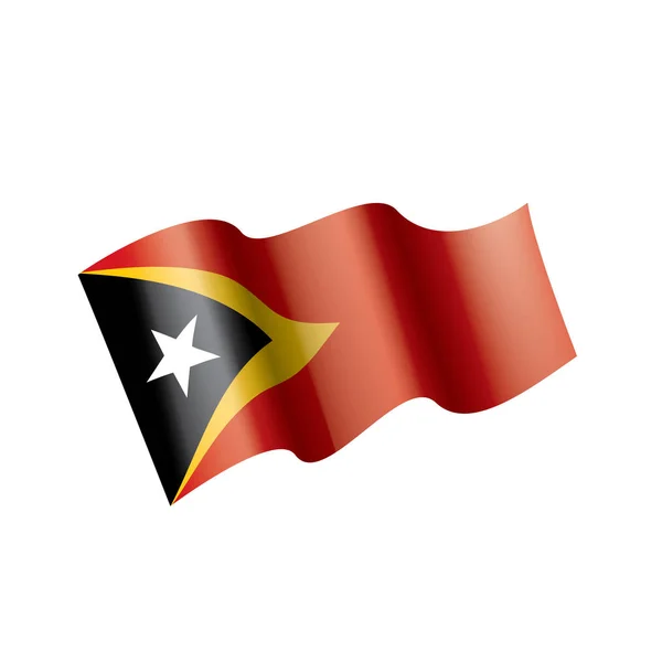 Bandera de Timor Oriental, ilustración vectorial sobre fondo blanco — Archivo Imágenes Vectoriales