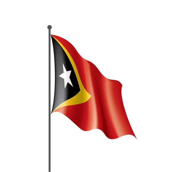 Bandera de Timor Oriental, ilustración vectorial sobre fondo blanco — Archivo Imágenes Vectoriales