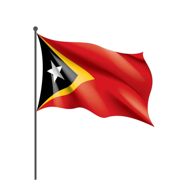 Bandera de Timor Oriental, ilustración vectorial sobre fondo blanco — Archivo Imágenes Vectoriales