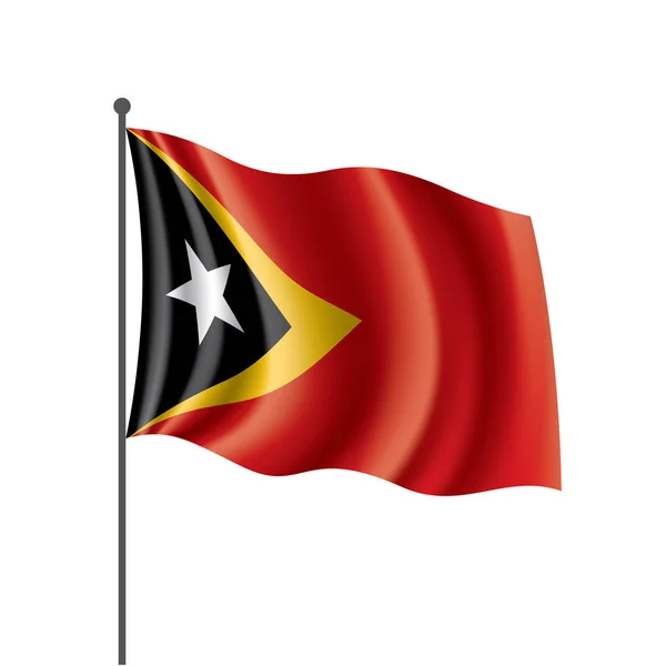 Bandera de Timor Oriental, ilustración vectorial sobre fondo blanco — Vector de stock