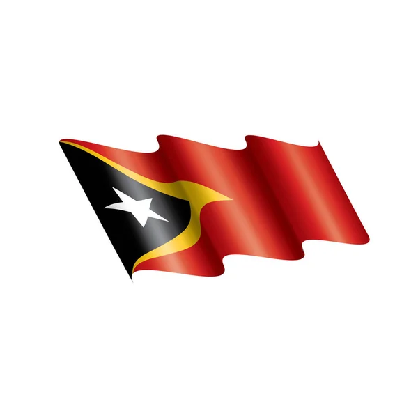 Bandera de Timor Oriental, ilustración vectorial sobre fondo blanco — Archivo Imágenes Vectoriales