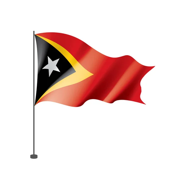 Ανατολική σημαία timor, διανυσματική απεικόνιση σε λευκό φόντο — Διανυσματικό Αρχείο