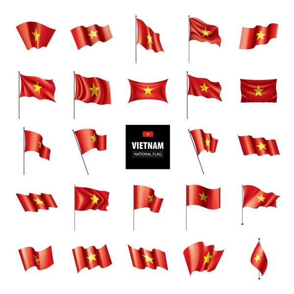 Vietnam vlag, vector illustratie op een witte achtergrond — Stockvector