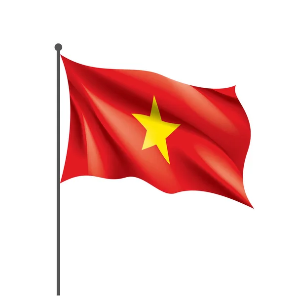 Bandera de Vietnam, ilustración vectorial sobre fondo blanco — Vector de stock