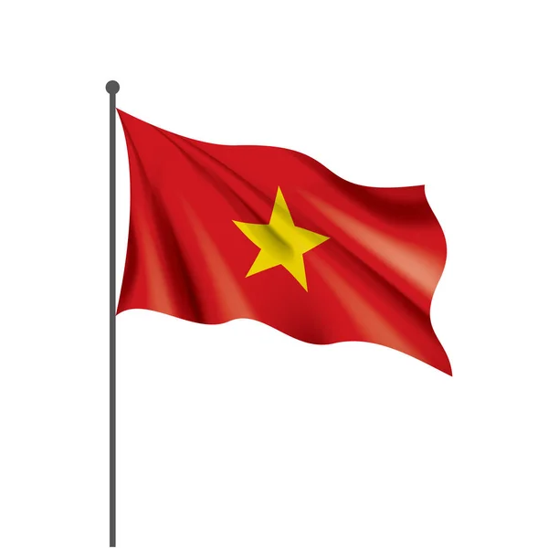 Флаг Вьетнама, векторная иллюстрация на белом фоне — стоковый вектор