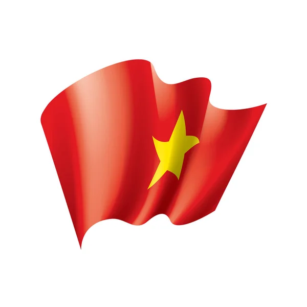 Vietnam-Flagge, Vektordarstellung auf weißem Hintergrund — Stockvektor