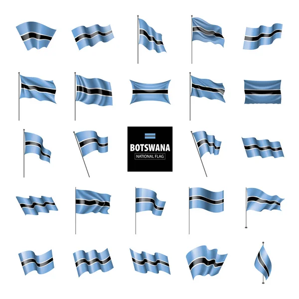 Botswana Flagge, Vektorabbildung auf weißem Hintergrund — Stockvektor