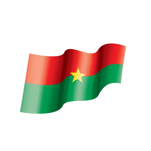 Bandiera Burkina Faso, illustrazione vettoriale su sfondo bianco — Vettoriale Stock