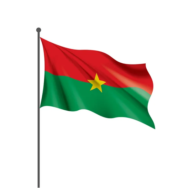 Bandera de Burkina Faso, ilustración vectorial sobre fondo blanco — Vector de stock