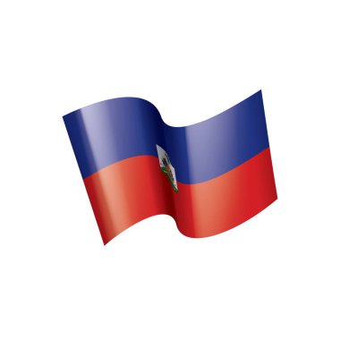 Haiti bayrağı, beyaz arkaplanda vektör illüstrasyonu