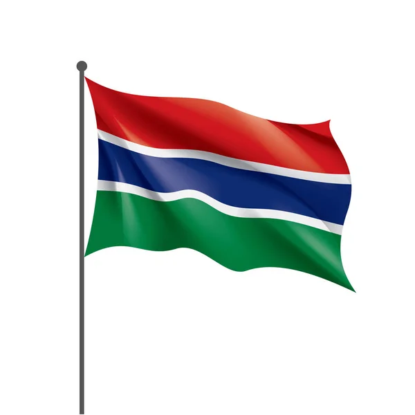 Bandera de Gambia, ilustración vectorial sobre fondo blanco — Vector de stock