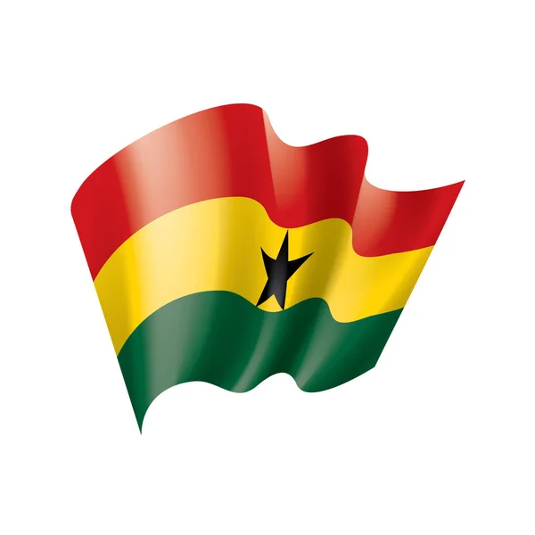 加纳国旗 白色背景上的矢量插图 — 图库矢量图片