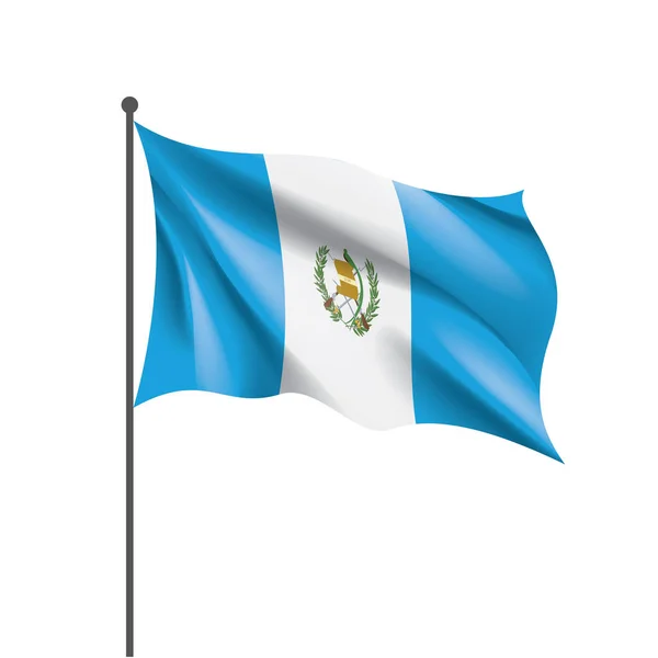 Guatemaltekische Flagge, Vektorabbildung auf weißem Hintergrund — Stockvektor