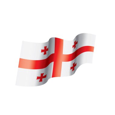 Georgia bayrak, beyaz bir arka plan üzerinde vektör çizim