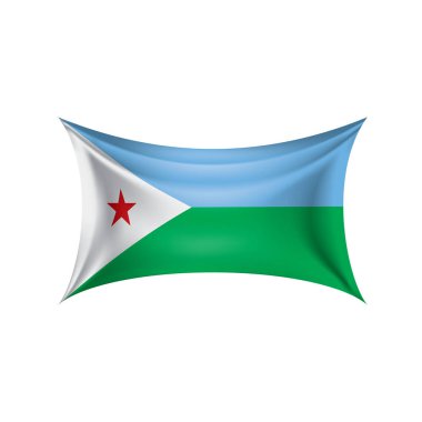Cibuti bayrağı, beyaz bir arka plan üzerinde vektör çizim