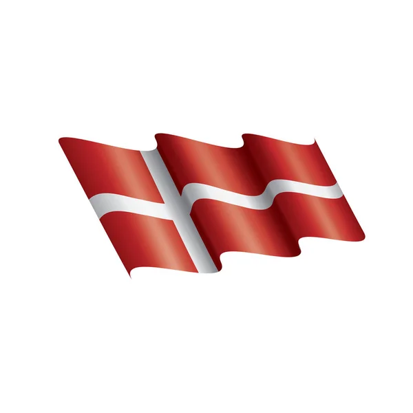 Bandera de Dinamarca, ilustración vectorial sobre fondo blanco — Archivo Imágenes Vectoriales