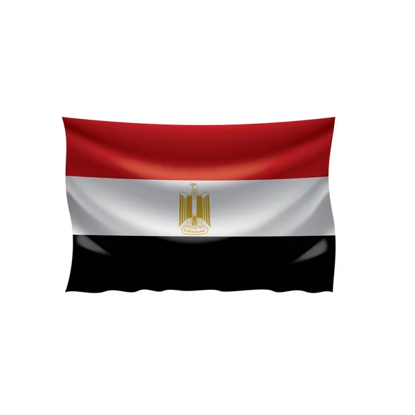 De vlag van Egypte, vectorillustratie op een witte achtergrond — Stockvector