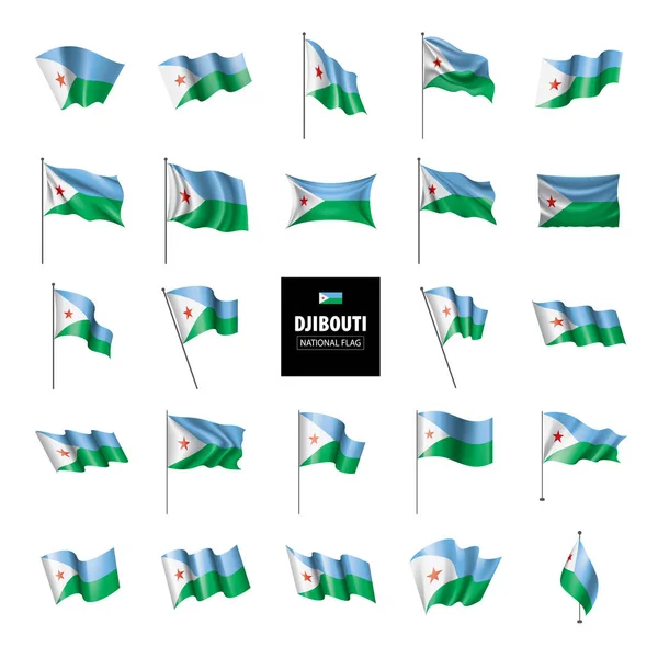 Djiboutis flagga, vektorillustration på vit bakgrund — Stock vektor