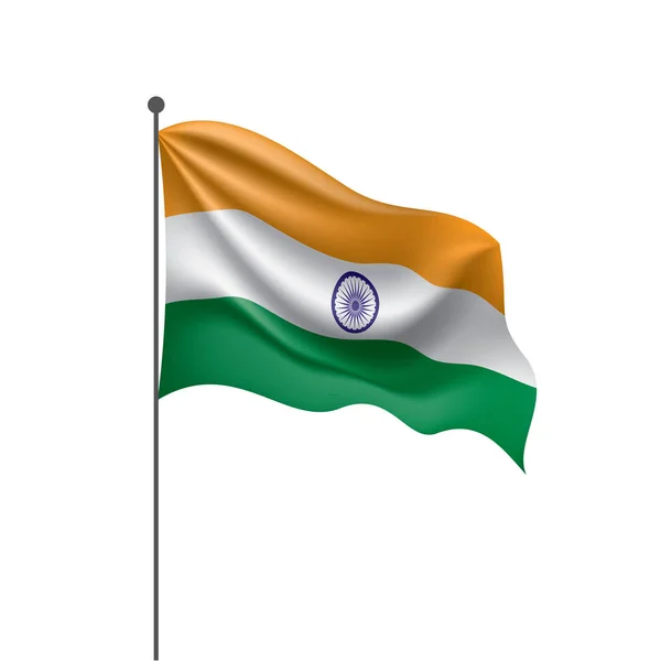 Drapeau Inde, illustration vectorielle sur fond blanc — Image vectorielle