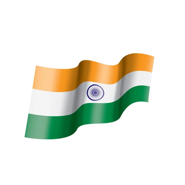 Indická vlajka, vektorová ilustrace na bílém pozadí — Stockový vektor