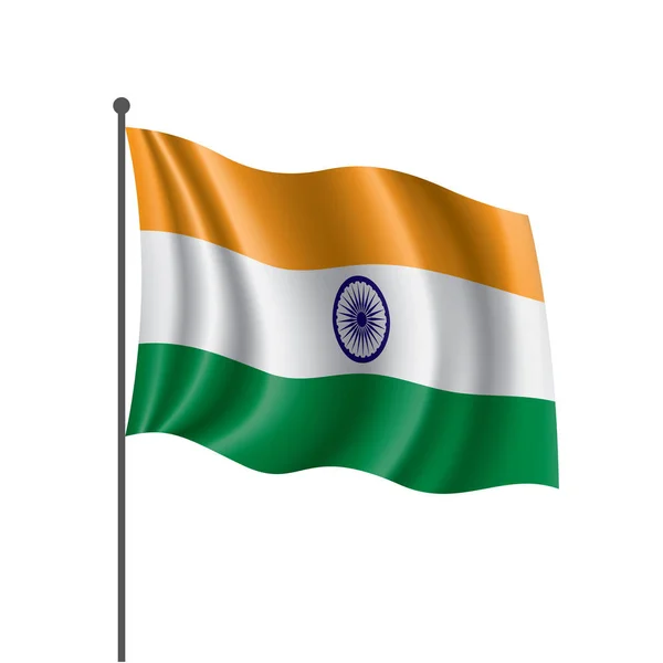 India flag, vector illustration on a white background — Stock Vector