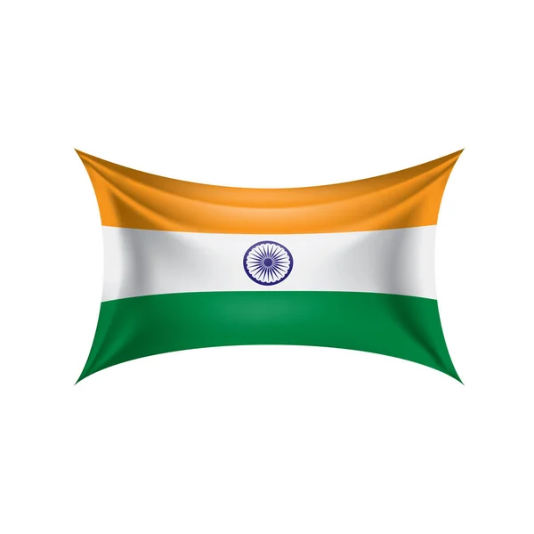 India Nemzeti Zászló Vektor Illusztráció Fehér Alapon — Stock Vector