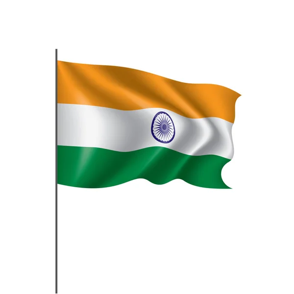 흰 배경에 있는 벡터 그림 인도 국기 — 스톡 벡터