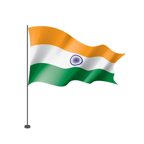 Drapeau Inde, illustration vectorielle sur fond blanc — Image vectorielle