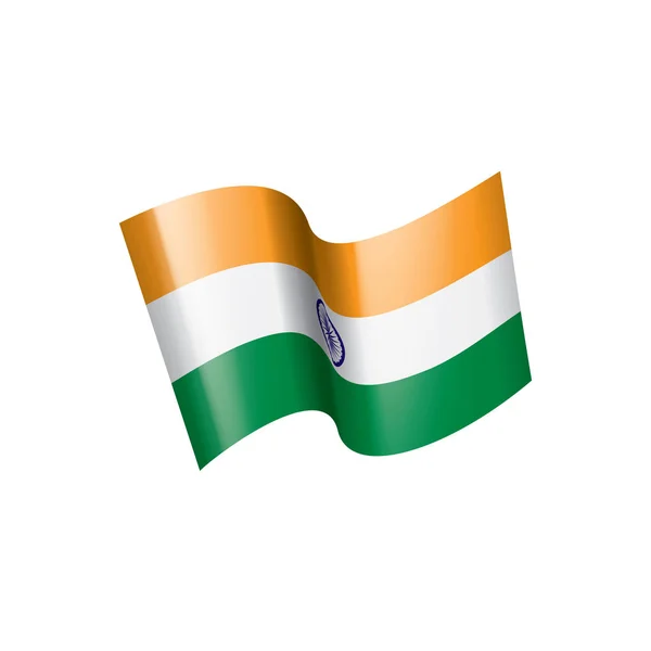 Indyjska flaga, ilustracja wektora na białym tle — Wektor stockowy