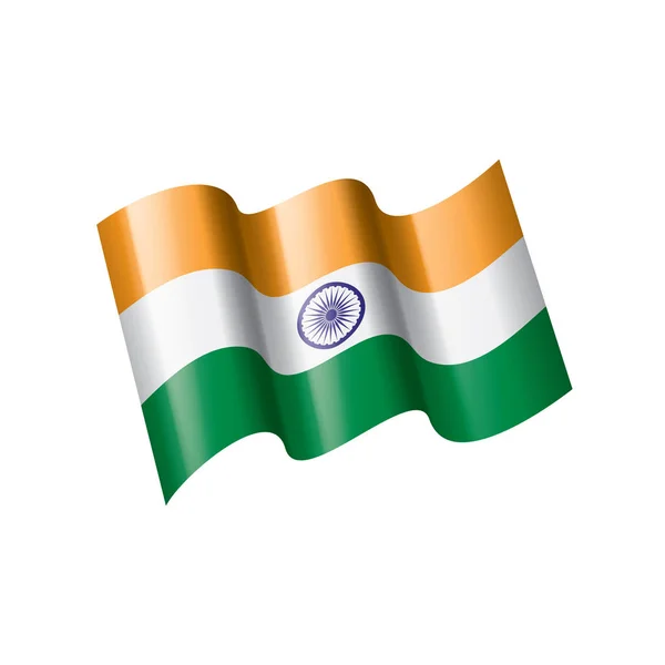 Bandeira da Índia, ilustração vetorial sobre um fundo branco — Vetor de Stock