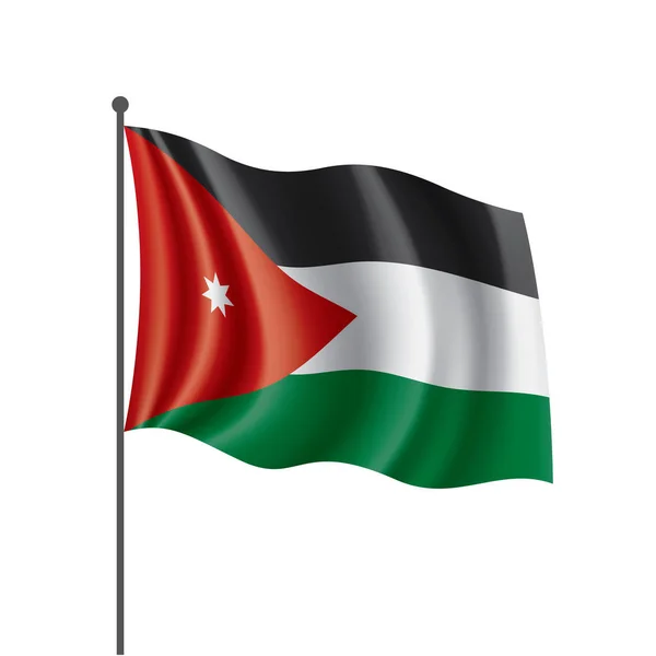 Jordanië vlag, vector illustratie op een witte achtergrond — Stockvector