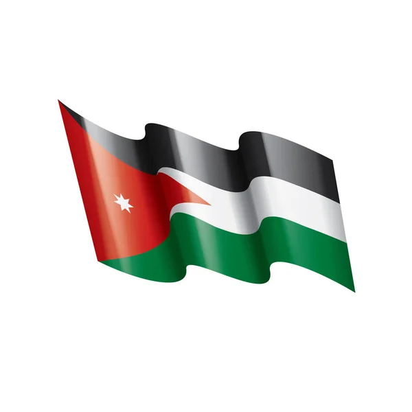 Jordanië vlag, vector illustratie op een witte achtergrond — Stockvector