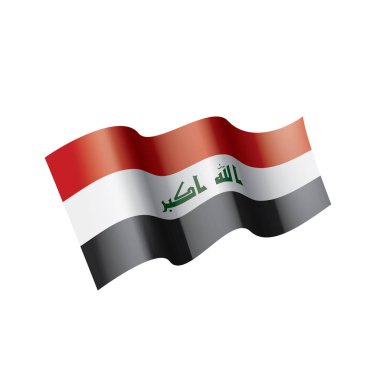 Irak bayrağı, beyaz bir arka plan üzerinde vektör çizim