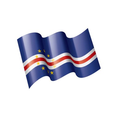 Cape Verde bayrağı, beyaz arkaplanda vektör çizimi