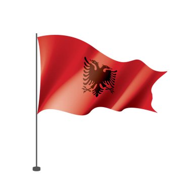 Arnavutluk bayrağı, beyaz bir arka plan üzerinde vektör çizim
