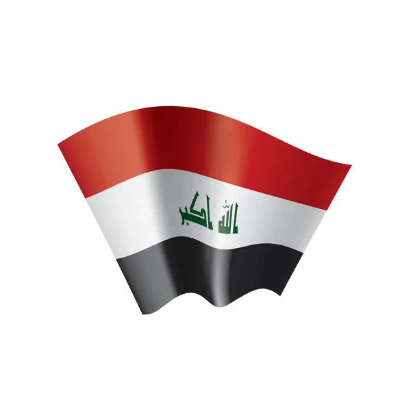 Bandera iraquí, ilustración vectorial sobre fondo blanco — Vector de stock