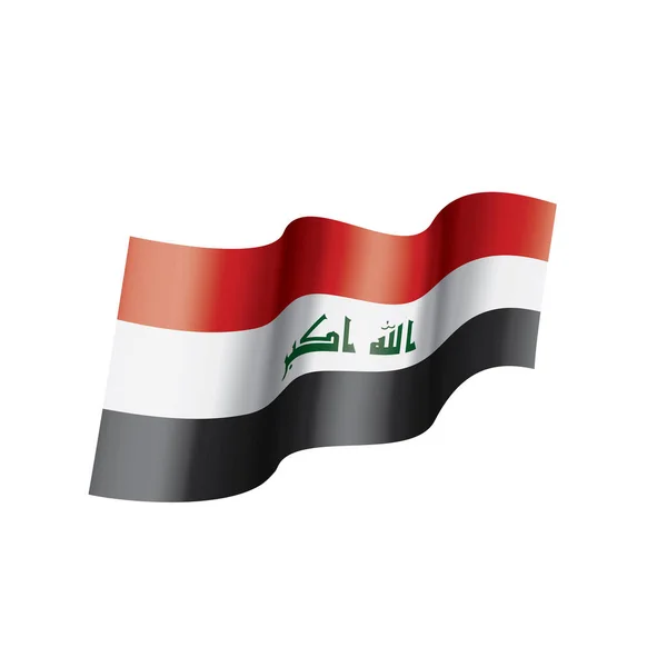 Bandeira iraquiana, ilustração vetorial sobre um fundo branco — Vetor de Stock
