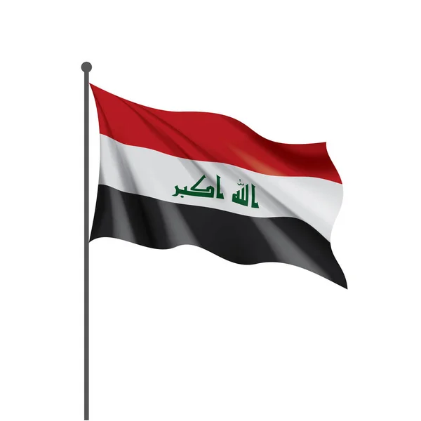 伊拉克旗子, 矢量例证在白色背景 — 图库矢量图片