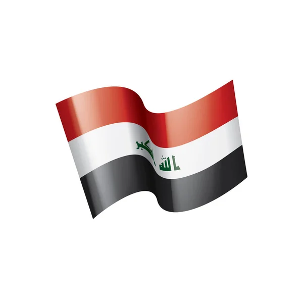 Ιρακινή σημαία, εικονογράφηση διάνυσμα σε λευκό φόντο — Διανυσματικό Αρχείο